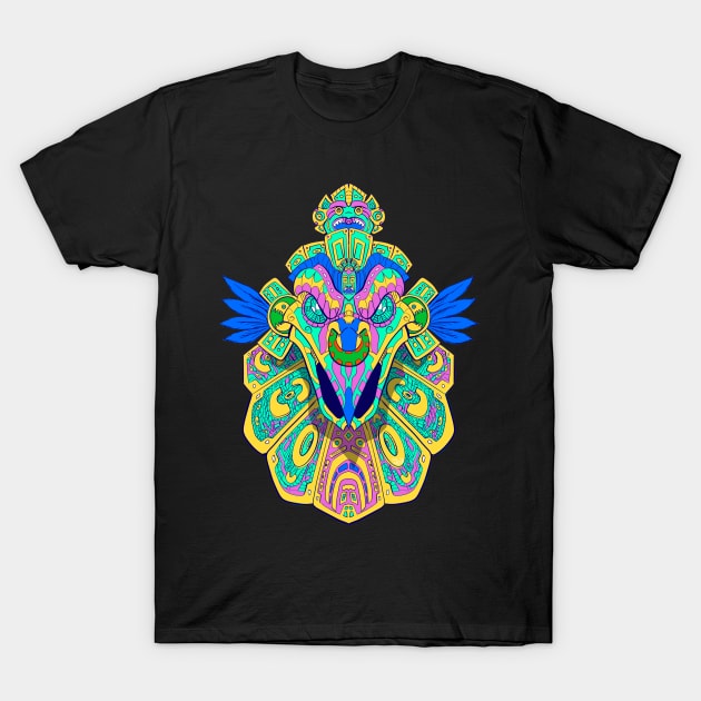 Aztec Head T-Shirt by carrillo_art_studios